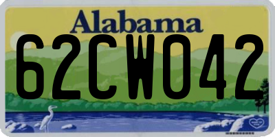 AL license plate 62CW042