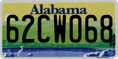 AL license plate 62CW068