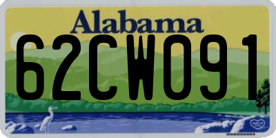 AL license plate 62CW091