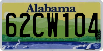 AL license plate 62CW104