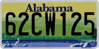 AL license plate 62CW125
