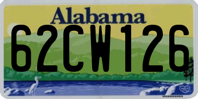 AL license plate 62CW126