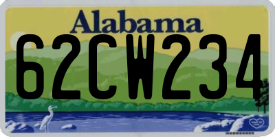 AL license plate 62CW234