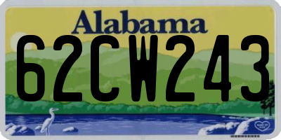 AL license plate 62CW243