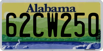 AL license plate 62CW250