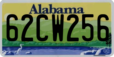 AL license plate 62CW256