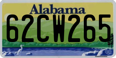 AL license plate 62CW265