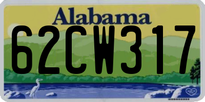 AL license plate 62CW317