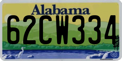 AL license plate 62CW334