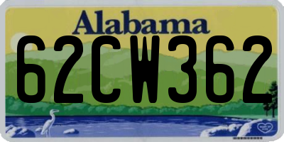 AL license plate 62CW362