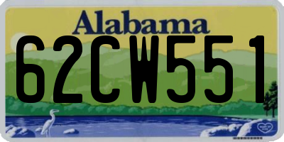 AL license plate 62CW551