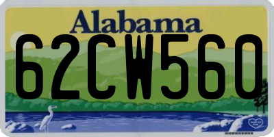 AL license plate 62CW560