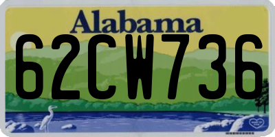 AL license plate 62CW736