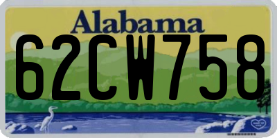 AL license plate 62CW758