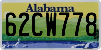 AL license plate 62CW778