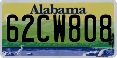 AL license plate 62CW808