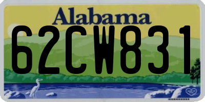 AL license plate 62CW831