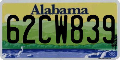AL license plate 62CW839
