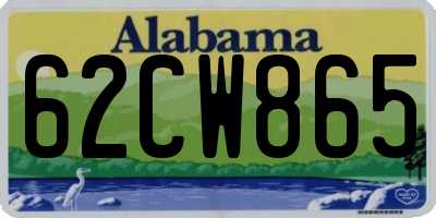 AL license plate 62CW865