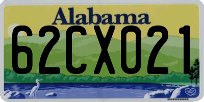 AL license plate 62CX021