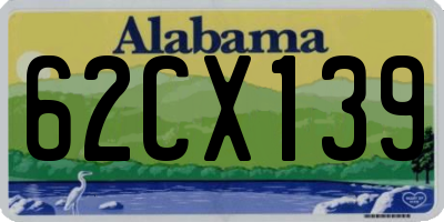 AL license plate 62CX139