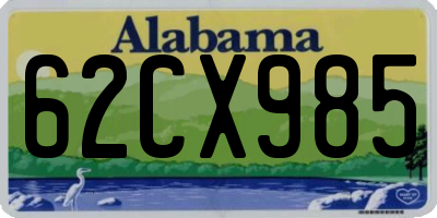 AL license plate 62CX985
