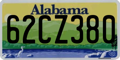 AL license plate 62CZ380