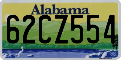 AL license plate 62CZ554
