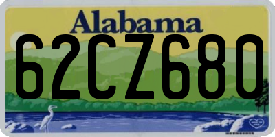 AL license plate 62CZ680