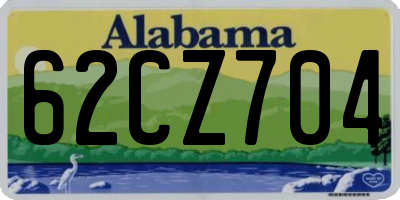 AL license plate 62CZ704