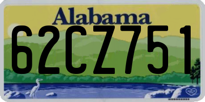 AL license plate 62CZ751