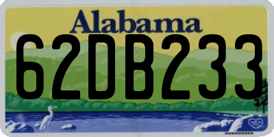 AL license plate 62DB233