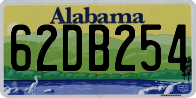 AL license plate 62DB254