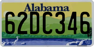 AL license plate 62DC346