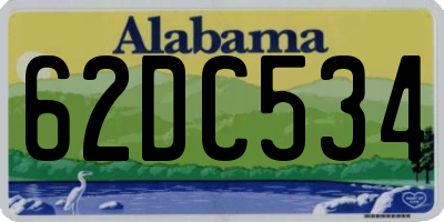 AL license plate 62DC534