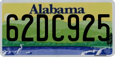 AL license plate 62DC925