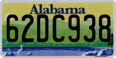 AL license plate 62DC938