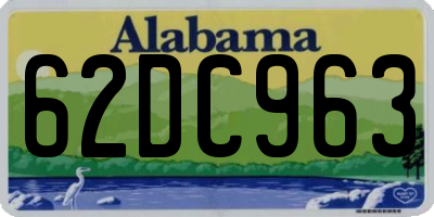 AL license plate 62DC963