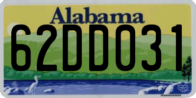 AL license plate 62DD031