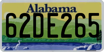 AL license plate 62DE265