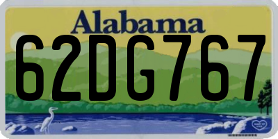AL license plate 62DG767