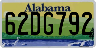 AL license plate 62DG792