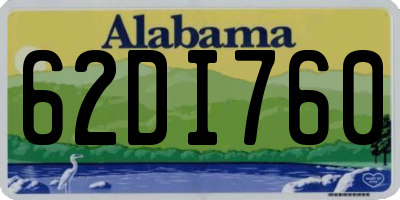 AL license plate 62DI760