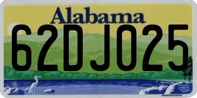 AL license plate 62DJ025
