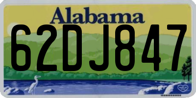 AL license plate 62DJ847