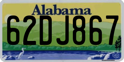 AL license plate 62DJ867