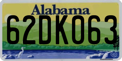 AL license plate 62DK063