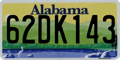 AL license plate 62DK143