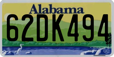 AL license plate 62DK494