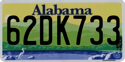 AL license plate 62DK733